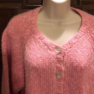 Talbots Button Cardigan Pink 1X